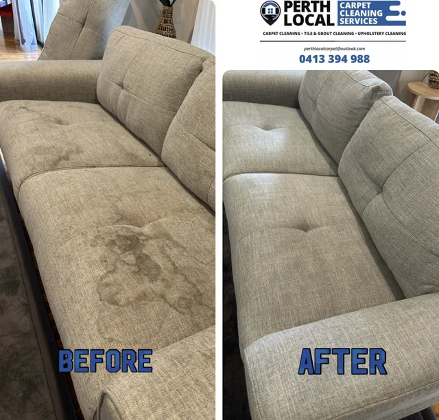 Fabric sofa cleaning — before and after