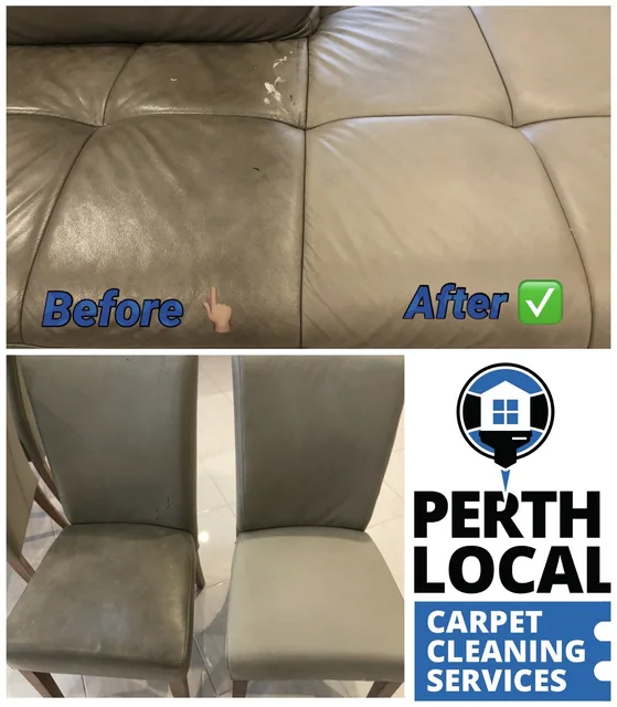 Leather cleaning — before and after