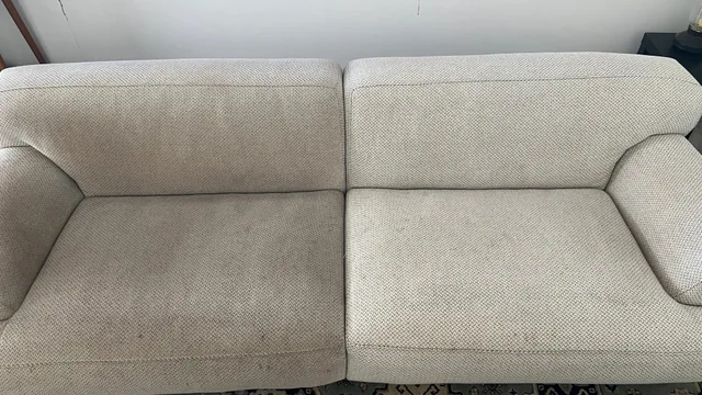 Light fabric sofa after cleaning