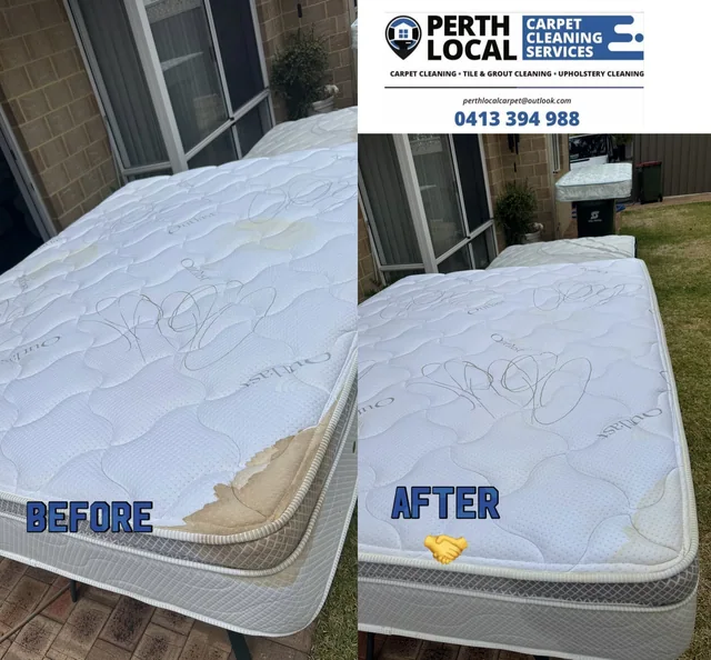 Mattress stain treatment — before and after