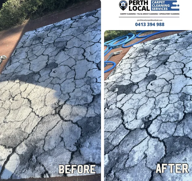 Rug cleaning — before and after